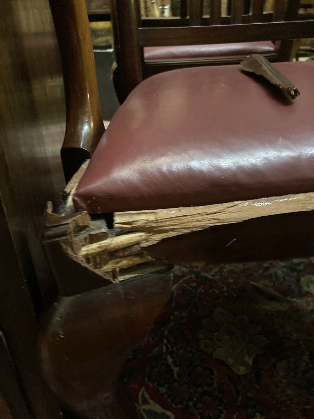 A set of eight mahogany dining chairs
